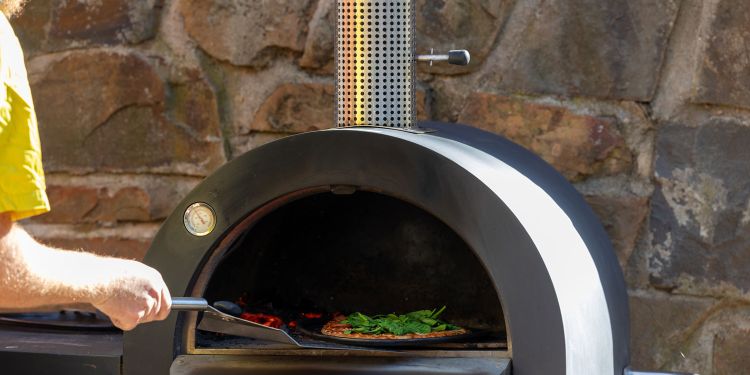 Wood fired pizza oven at Yea Riverside Caravan Park